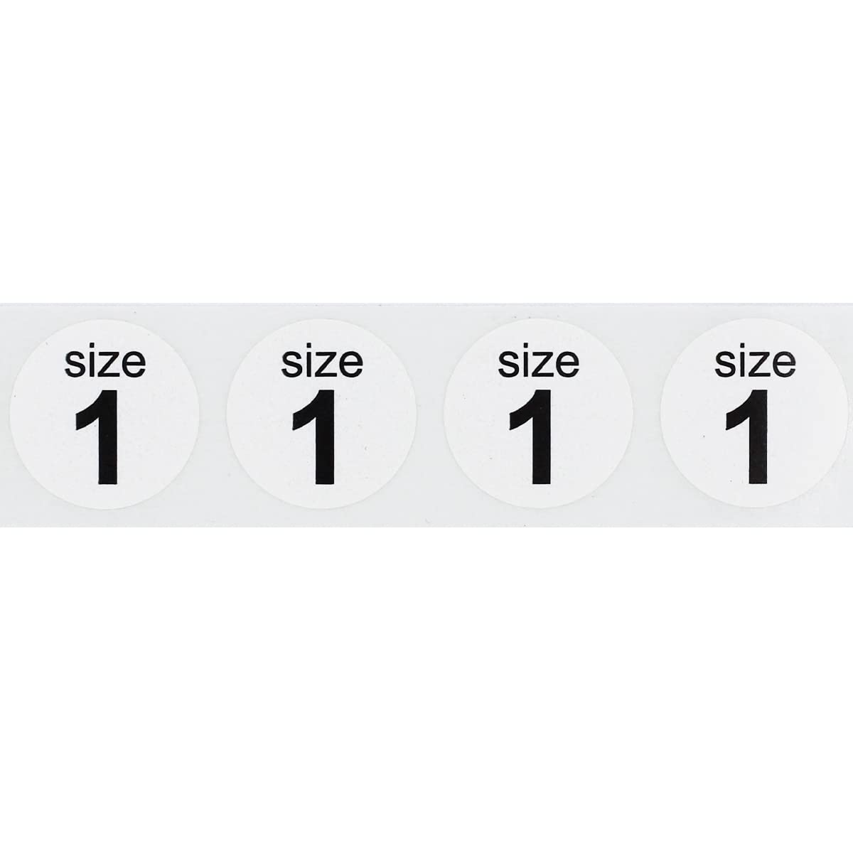 Shoe Size 1 White Stickers - 3/4 Inch Round, 500 Semi-Gloss Adhesive Labels Per Roll for Retail, Footwear Inventory, and Organization - Made in The USA White Size 1
