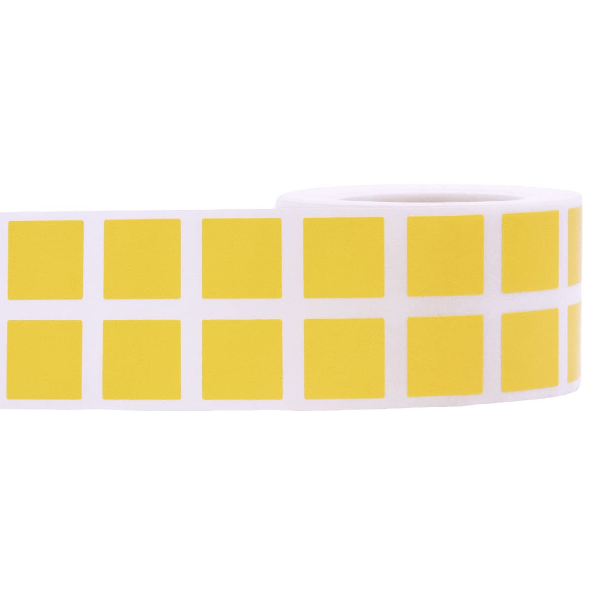 Yellow 1/2" Inch Square Adhesive Labels 1,000 Color Coding Dot Stickers for Efficient Inventory Management, Crafting Projects, and Organizational Tasks in Offices, Schools, and Homes Yellow