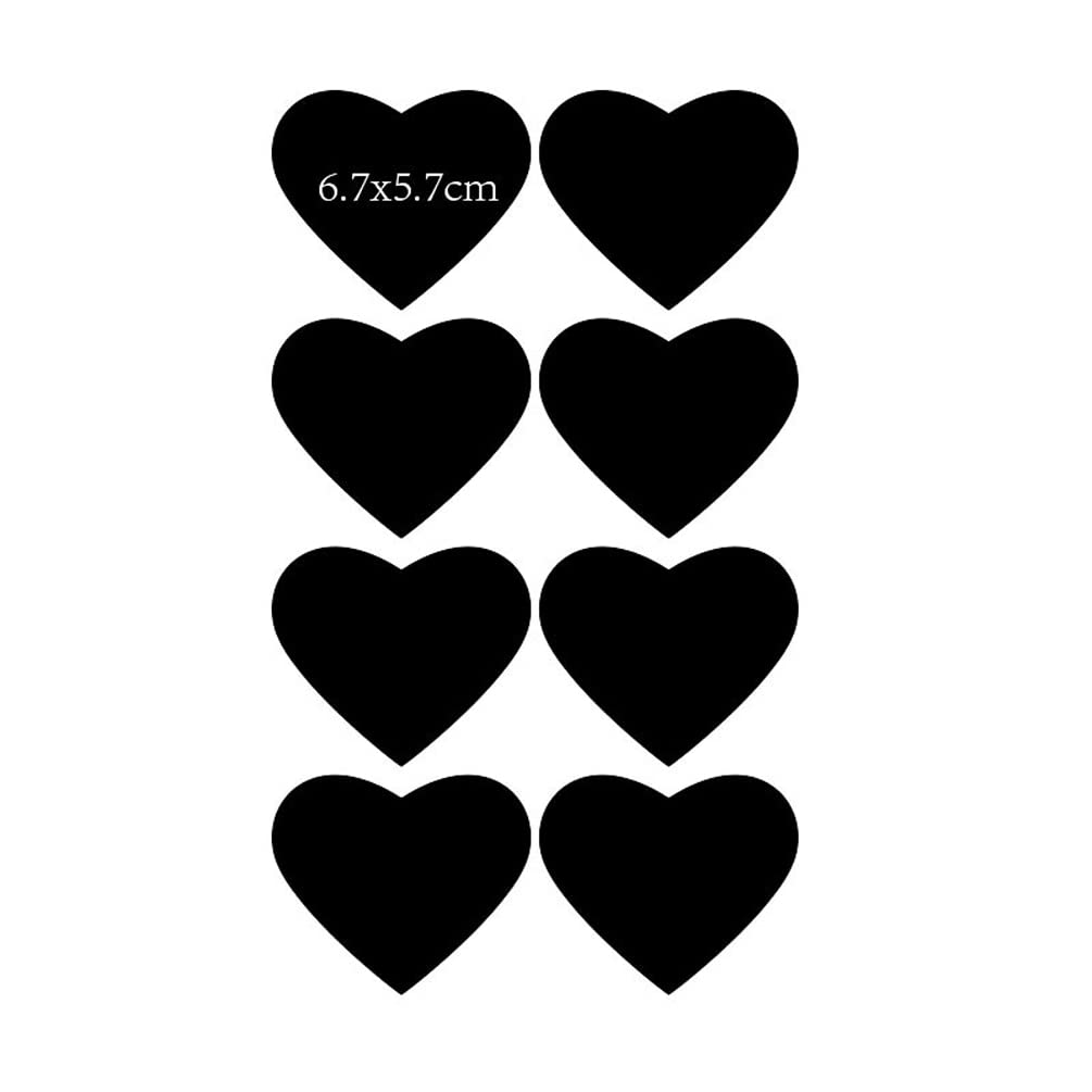 10 Sheets Heart Shaped Chalkboard Labels Erasable Black Sticker for Bottles Jars Kitchen Home Party Decoration
