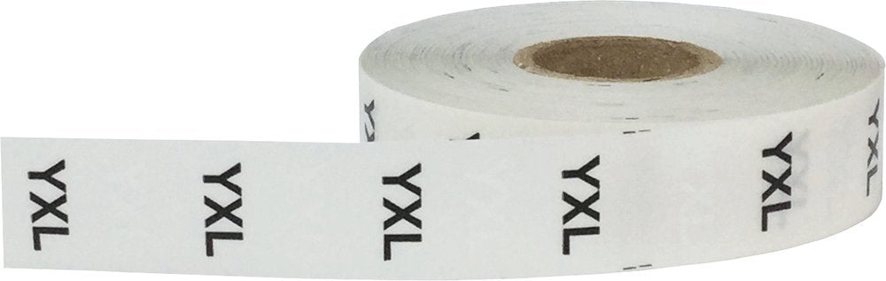 YXL Modern Style Clear Clothing Size Strip Stickers 3/4 x 6 Inch 200 Labels on a Roll Yxl