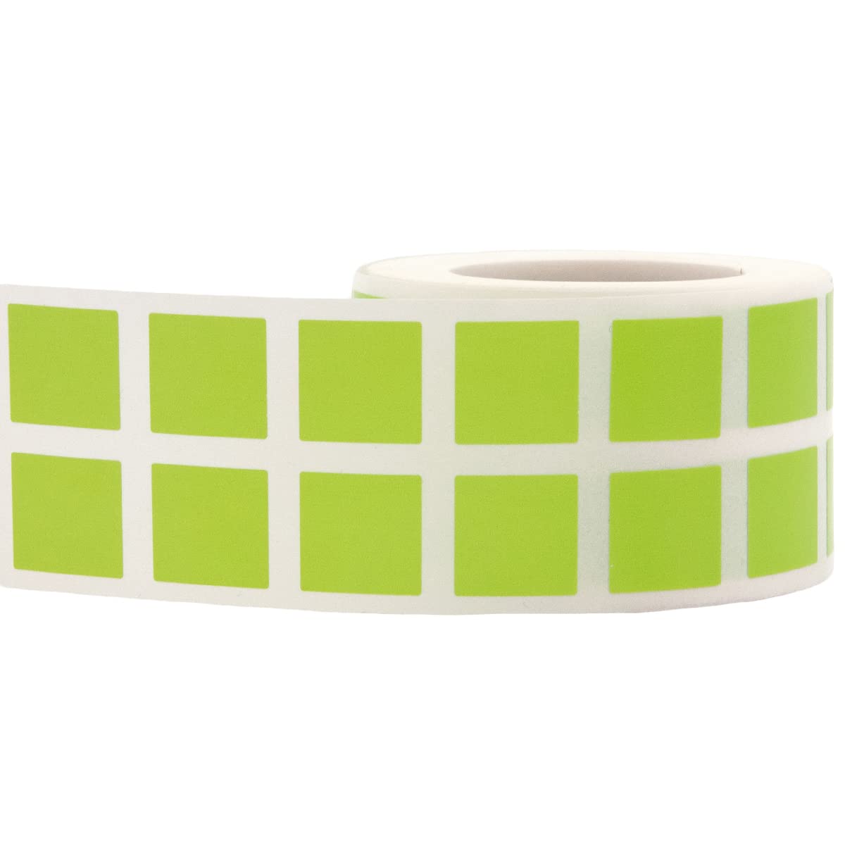 Hot Green 1/2" Inch Square Adhesive Labels 1,000 Color Coding Dot Stickers for Efficient Inventory Management, Crafting Projects, and Organizational Tasks in Offices, Schools, and Homes Hot Green
