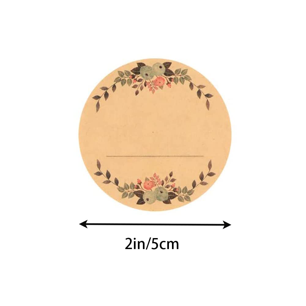 500 Pcs Sticker Labels Round Kraft Stickers 5cm Brown Jam Stickers Jar Labels for Wedding Packages Gift Bags Store Owners Crafts Jar Mason Jars and Food Jars