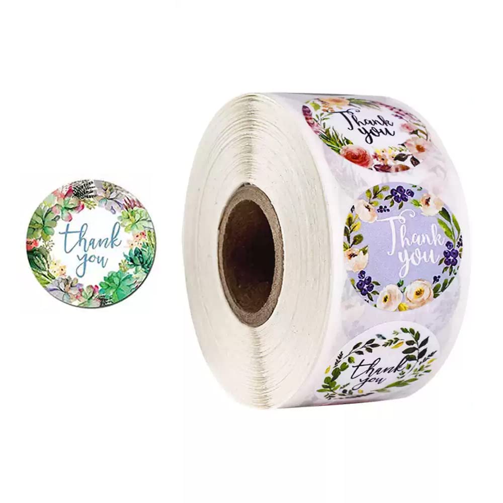 1.5 Inch Round Stickers Small Business Waterproof 500 PCS Thank You Labels for Retail, Boutiques, Products, Mailing, Packaging 1.0 INCH
