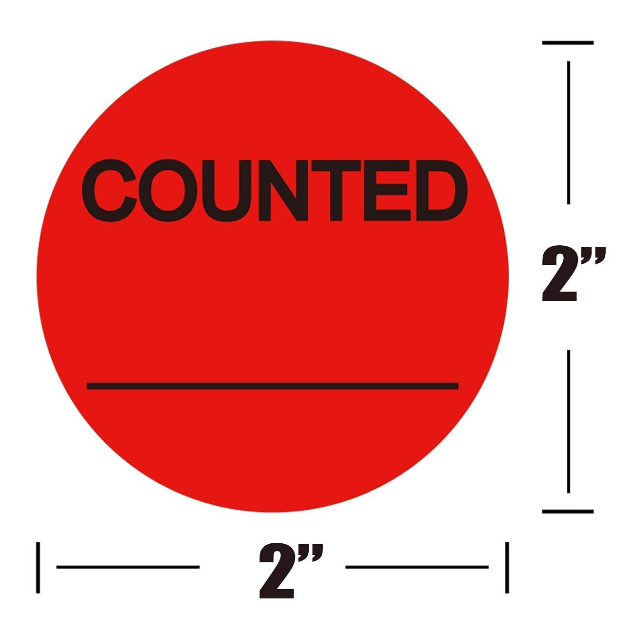Round Stickers, 2 Inch Counted Labels for Shipping & Inventory Control, 500 Pcs Adhesive Labels, Writable Red 2 In