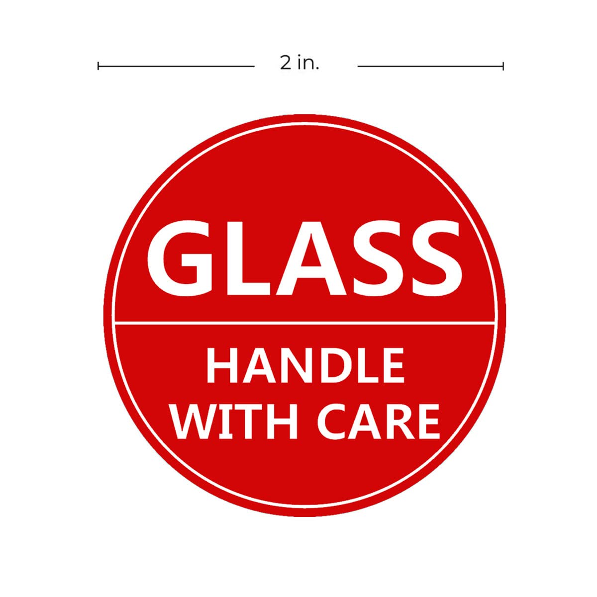 2 Inch Round Round Glass Warning Stickers Please Handle with Care Labels Glass Thank You Stickers for Mailing Packaging 250 Adhesive Labels(Red)