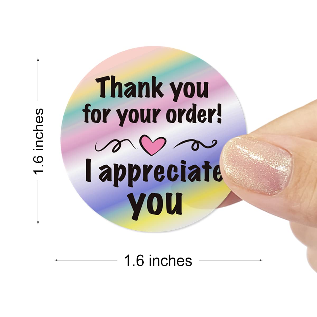 Wailozco Stickers, Colorful Thank You Labels for Small Business, Online Retailers, Handmade Goods, 500 Labels Per Roll Thank You for Your Order 2