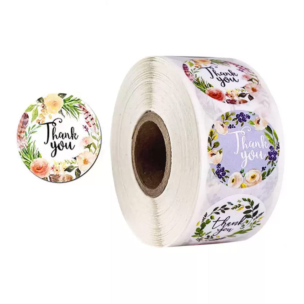 1.5 Inch Round Stickers Small Business Waterproof 500 PCS Thank You Labels for Retail, Boutiques, Products, Mailing, Packaging 1.0 INCH