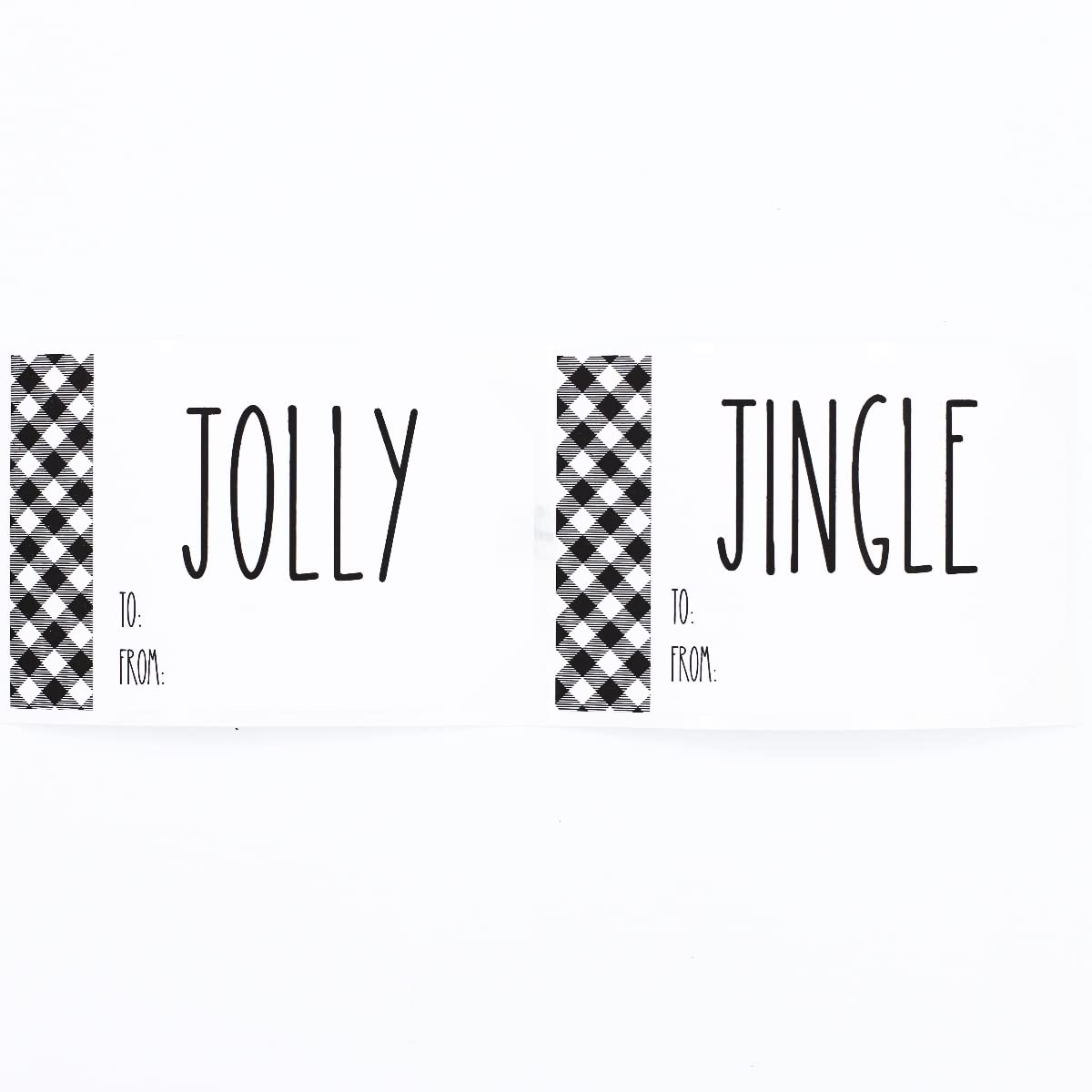 White Farmhouse Style Christmas Holiday Gift Tag Stickers 2 x 3 Inch 25 Total Labels