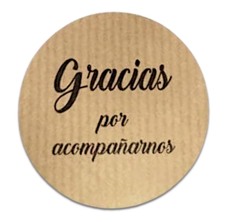 Gracias por acompañarnos Stickers, Kraft Stickers for Wedding Favors