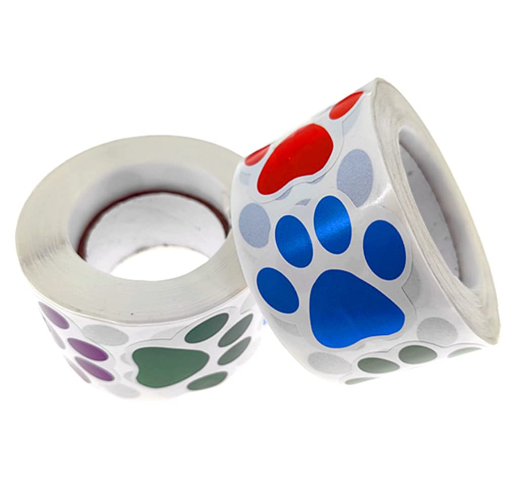 Paw Print Sticker,Dog Puppy Pet Paw Print Self-Adhesive Label Decal Envelope Seal Paster Sticker for Party Decoration(1000pcs,1.5")