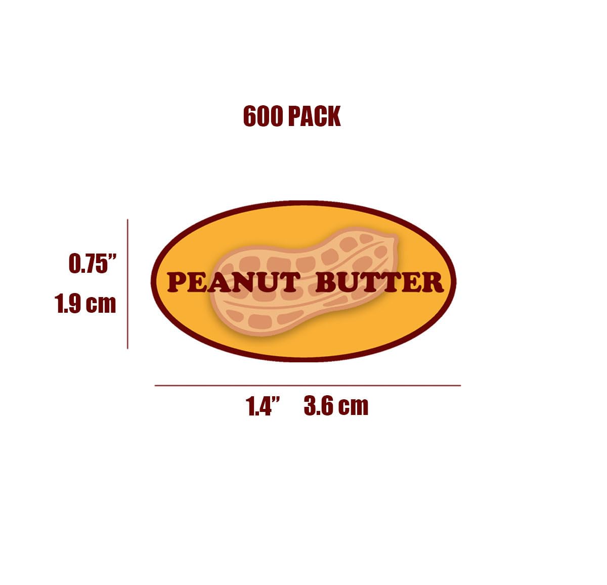 Peanut Grocery Store Food Labels Vintage Classic Style 600 Total Adhesive Stickers 0.75"x1.4" (Peanut) Peanut