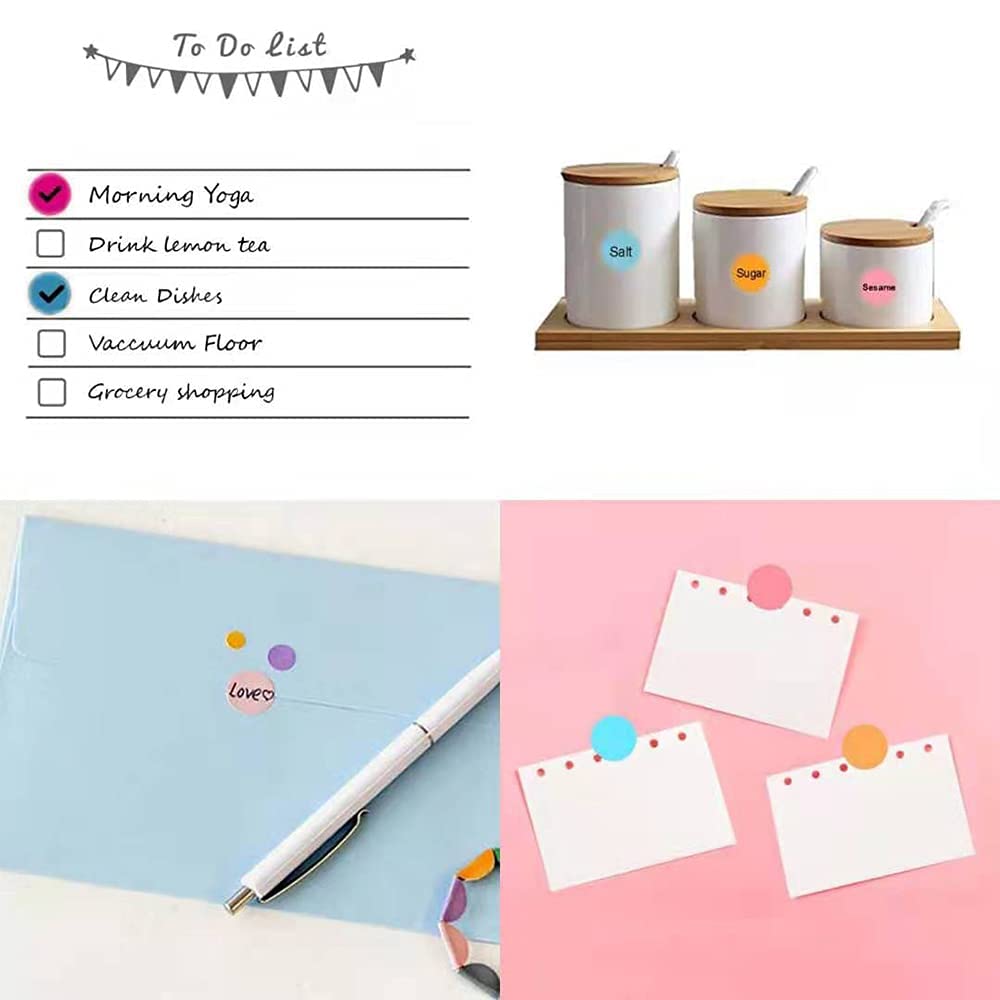 6656 PCS 1/4"(6mm) Round Circle Dot Sticker Labels in 16 Colors for Easy Storage,Office Usage,Student Classroom Usage,Kid's Early Education Tools,Artistic Creation,etc 6656