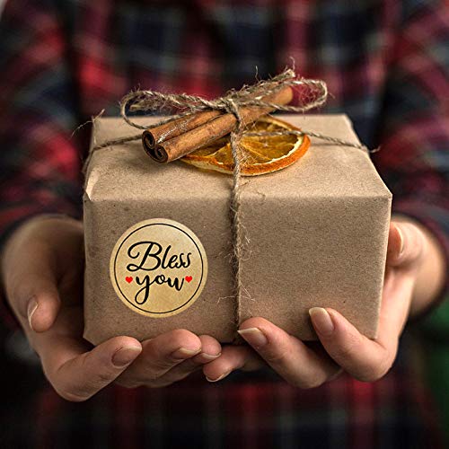 Top label 1.5 Inch Bless You Stickers for Small Business Owners,Bakeries,Handcraft Goods,Boutiques,500 Pcs Per Roll
