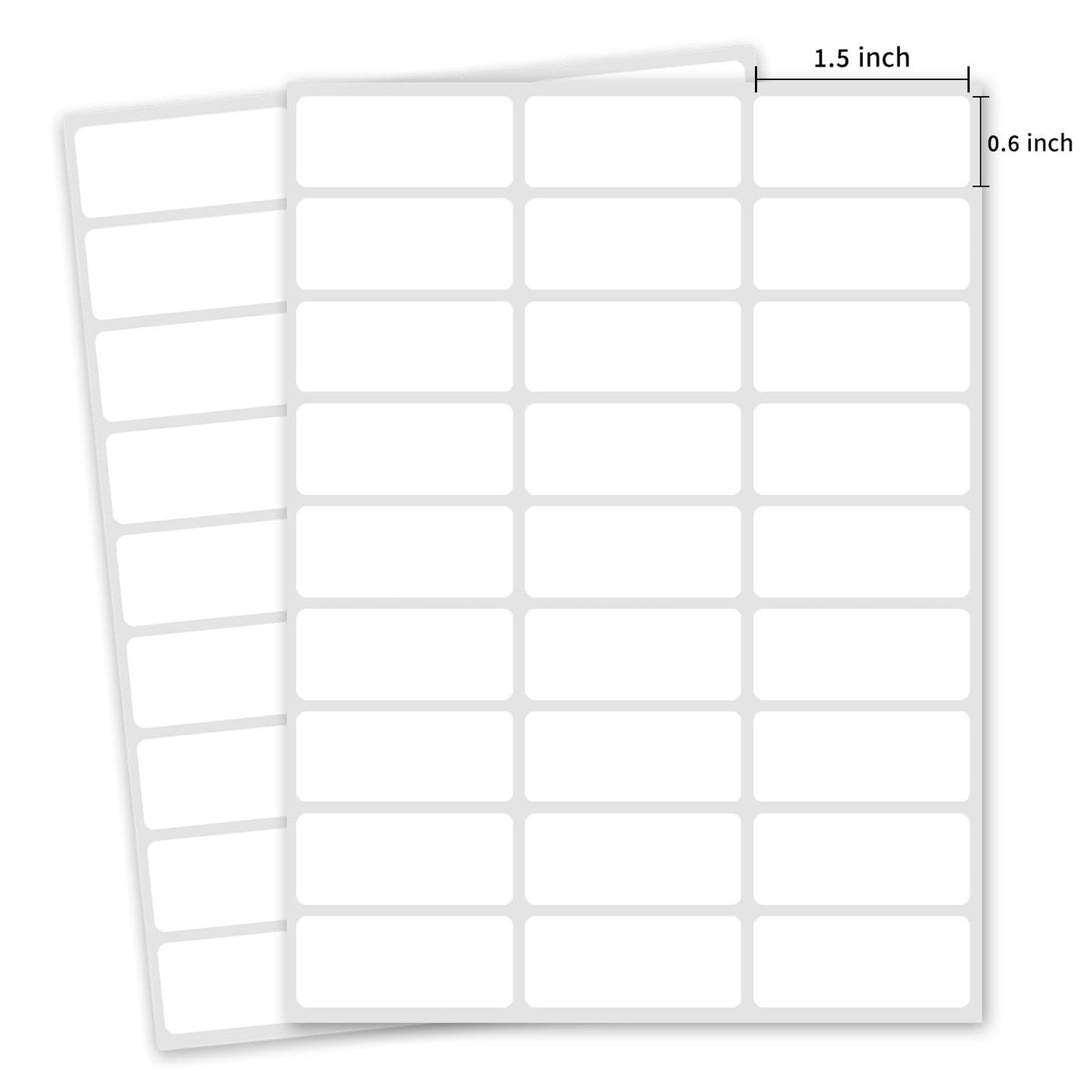 0.6×1.5 Inch Removable Blank Freezer Labels,Water/Oil/Tear Resistant/Ink Won't Smudge No Residue (405 pcs,1 Bag) White 0.6×1.5 inch