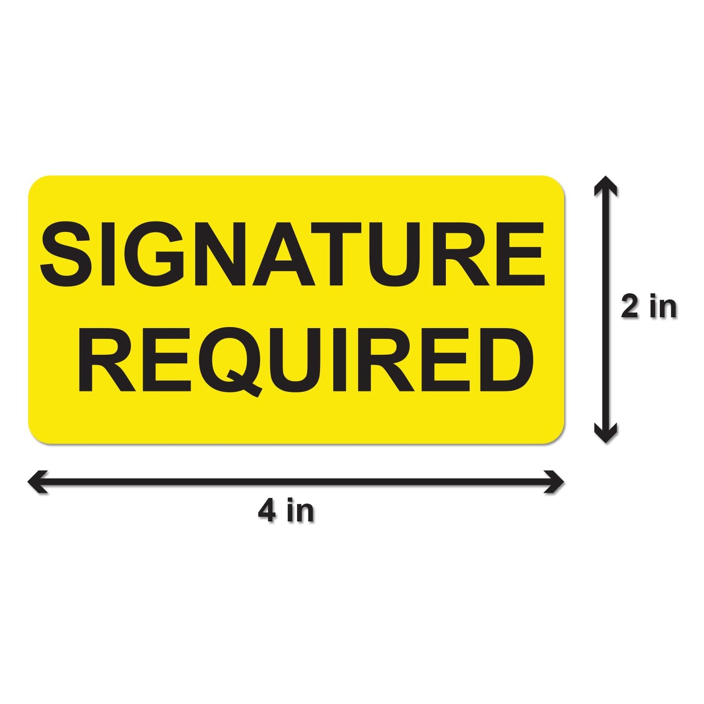 300 Stickers - Yellow Signature Required Sticker Labels 4 x 2 Inches - Perfect for Packages, Envelopes, and Deliveries