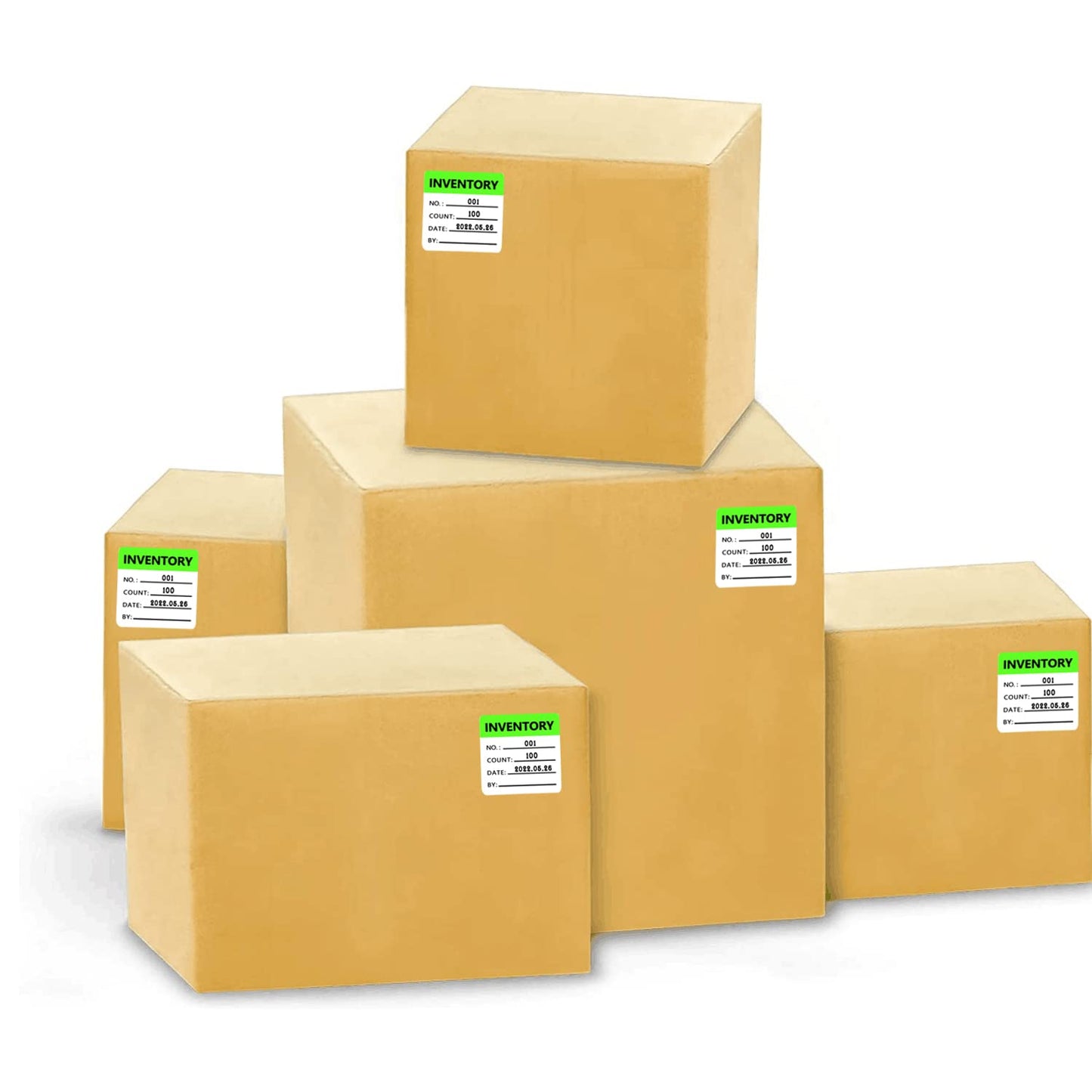 Top label 1.8x2 Inch Inventory Label,Inventory organizer Stickers,Inventory Control Labels,500 Pcs,Green,1.8x2 Inch