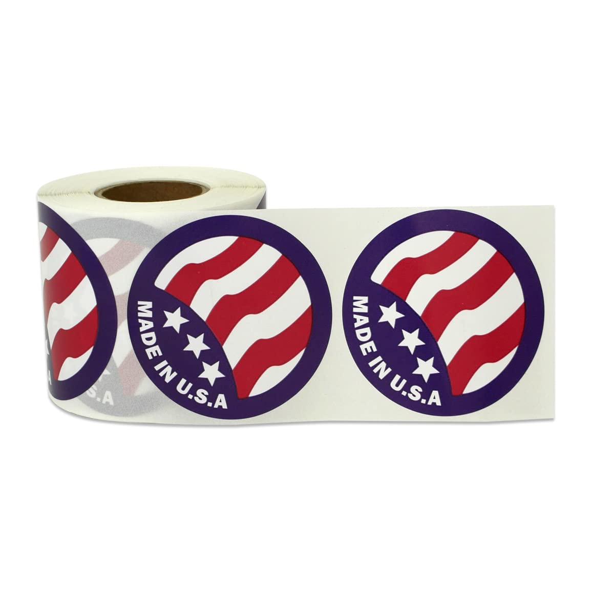 Made in USA Stickers - Patriotic Production Sticker for Products, Manufacturing, Wholesale, Sales, Craft, American Made - 300 Count Circle Dot Labels - 2 Inch Stickers