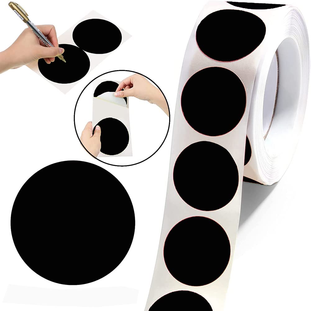 2 Inch Black Circles Sticker Round Coding Dots Labels Self-Adhesive Shooting Target Spot Permanent Price Garage Sale Chalkboard Stickers for Classroom Marking Inventory Organizing Moving Storage