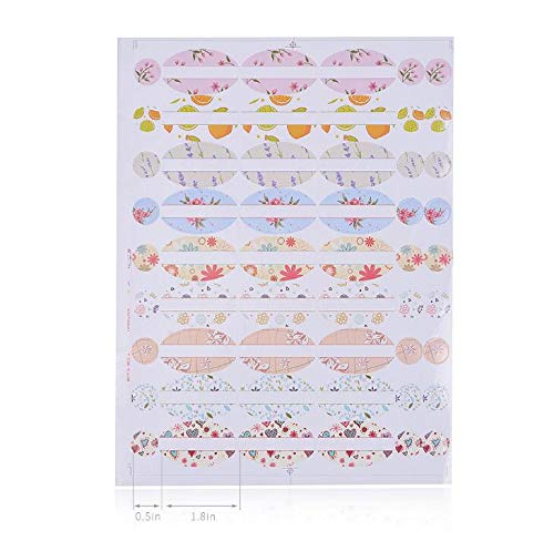 10 Sheets Oval & Round DIY Creative Waterproof Colorful Essential Oils Bottle Labels Cap Stickers Multiple Perfume Bottle Cap Lid Stickers to Keep Organized