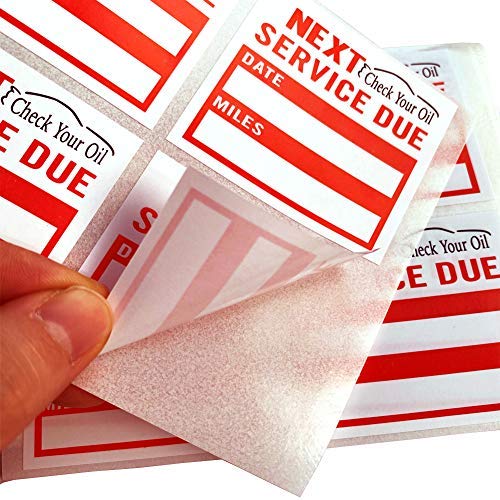 Oil Change Stickers | 2"X1.8" Check Your Oil Service Reminder Stickers,300 Adhesive Labels.