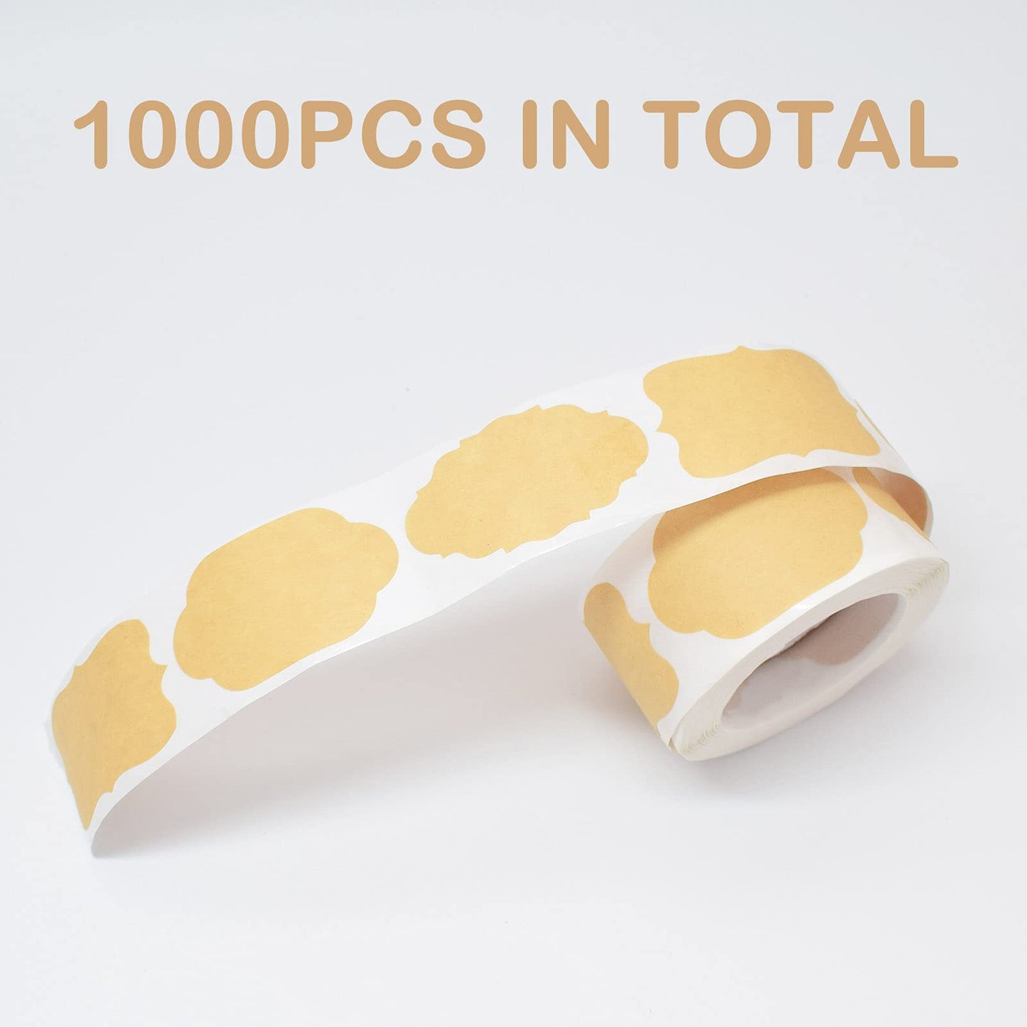 1000 Pcs Jar Labels Stickers, Blank Stickers, Holiday Present Stickers, Kraft Paper Sticker Labels for Gifts, Bottles, Containers and Jars (L-3637, 1.2x2inch)