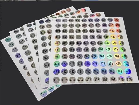 1000Pcs Multicolor Number Stickers 10mm Round Reflective Laser Number Labels Self Adhesive Inventory Organizing Sticker for DIY Craft Marking Numbering Manicure Tool Labels and Stickers(1to1000)