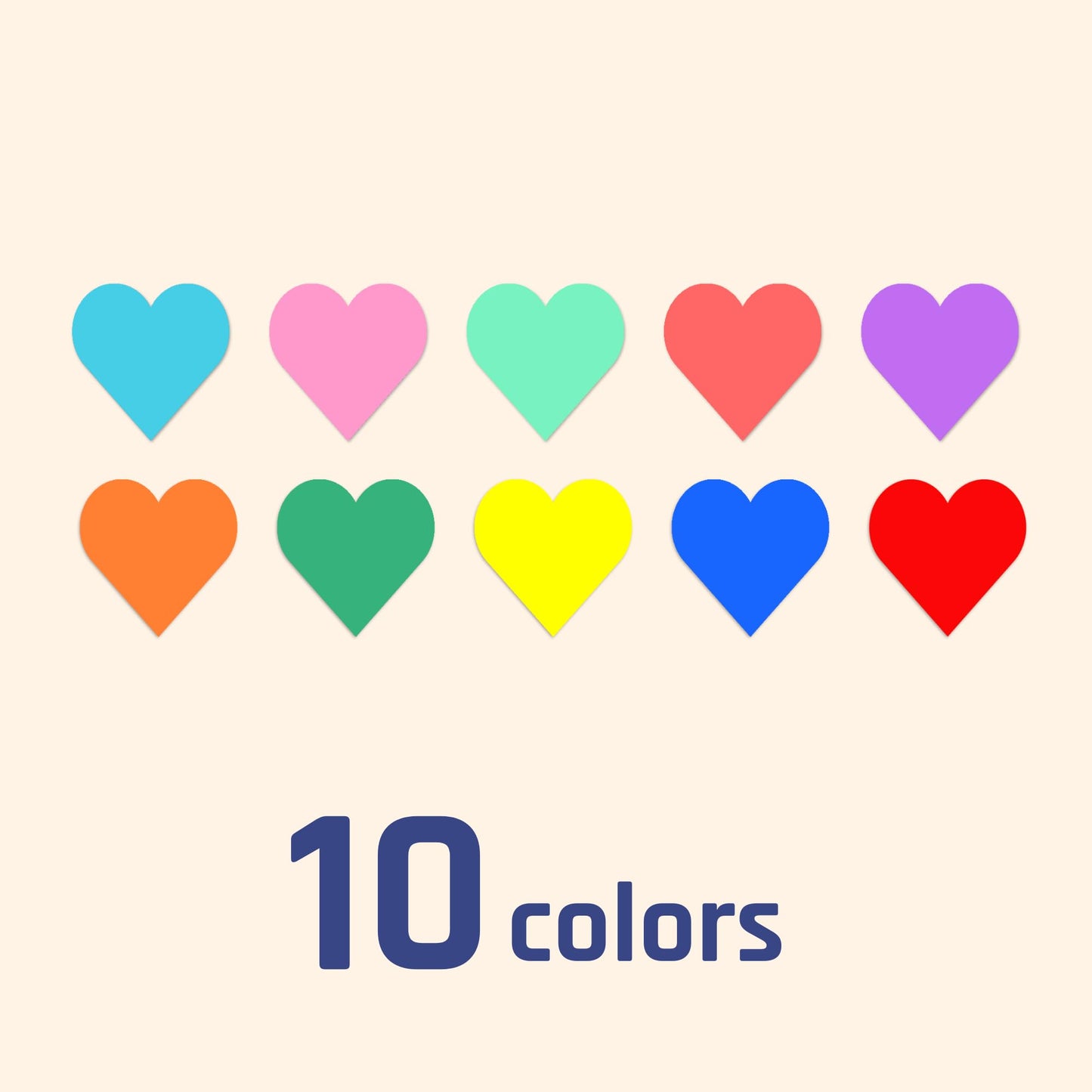 3000 Pieces - 1/2" Small Heart Stickers for Kids, Mini Tiny Heart Shaped Labels - 10 Colors