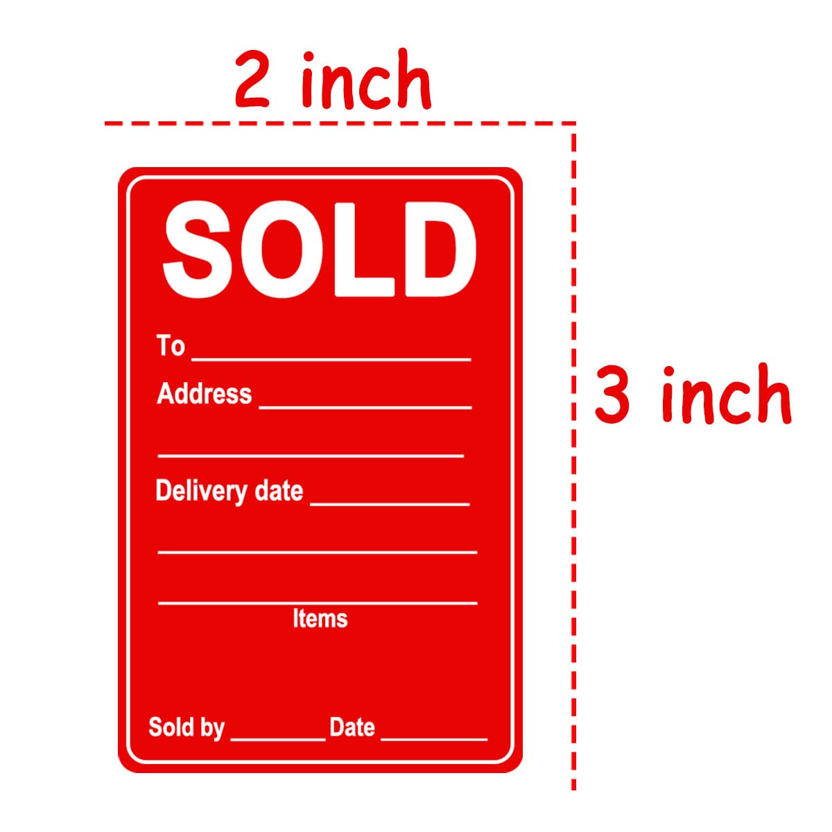 YOUOK Sold Labels Stickers, 2×3 Inch Adhesive Inventory Control Retail Labels Delivery Stickers for Small Business,Package Boxes,Takeout.(300 Pcs)