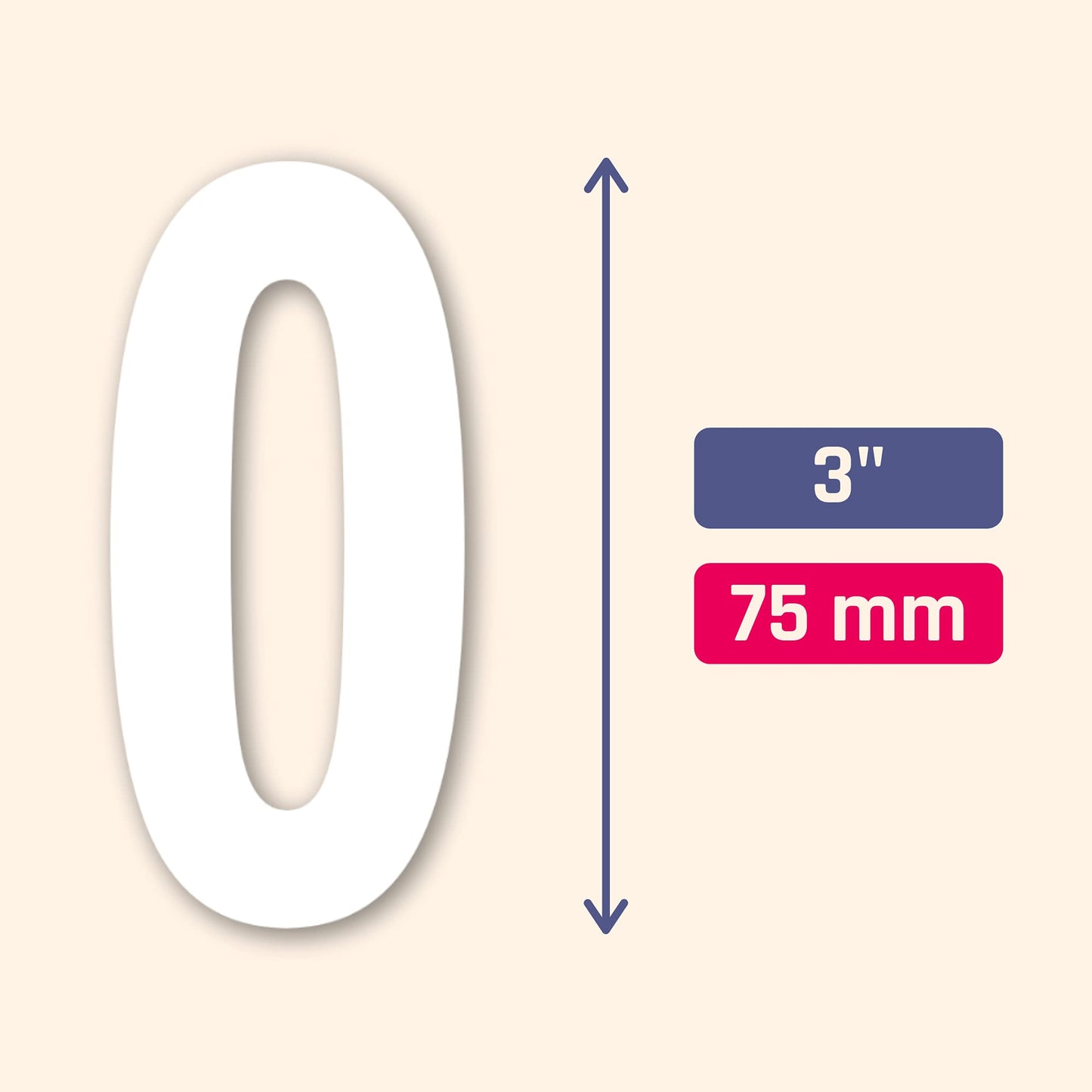 300 Pieces, 3" - Vinyl Stick on Numbers, Waterproof Number Stickers Labels - White 3 inches