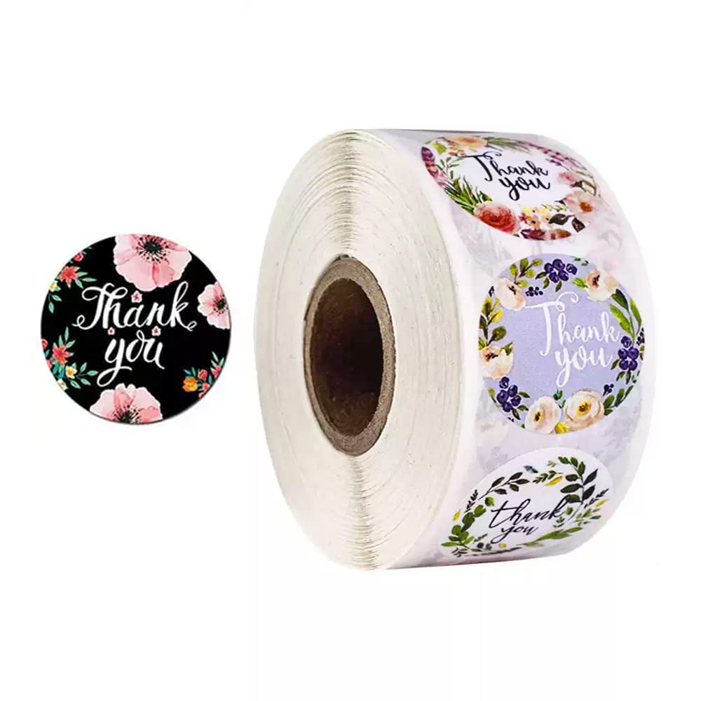 1.5 Inch Round Stickers Small Business Waterproof 500 PCS Thank You Labels for Retail, Boutiques, Products, Mailing, Packaging 1.0 INCH