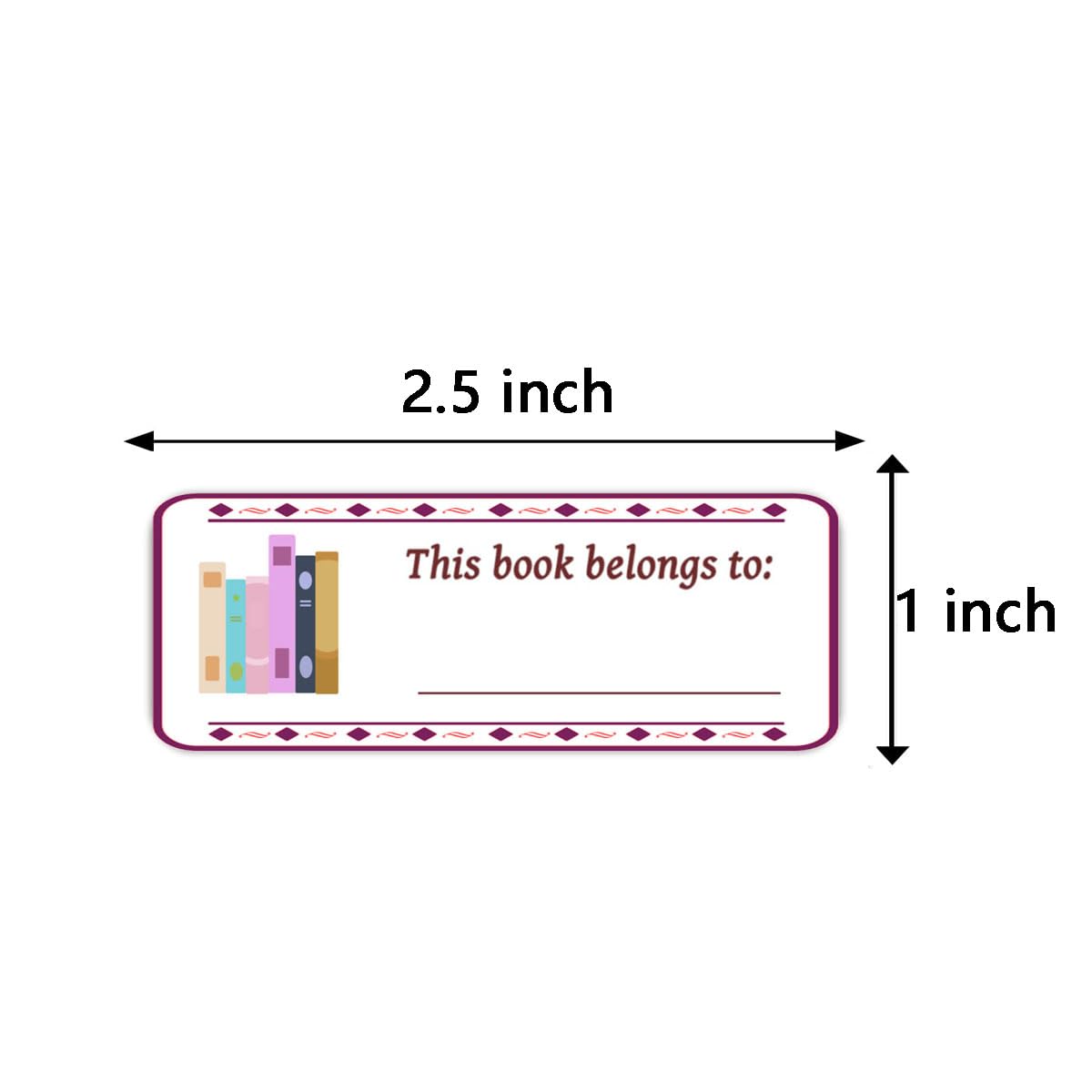 This Book Belongs to Stickers,1 x 2.5 Inch Book Plates Stickers for Book Name Stickers and Book Labels(300Pcs)
