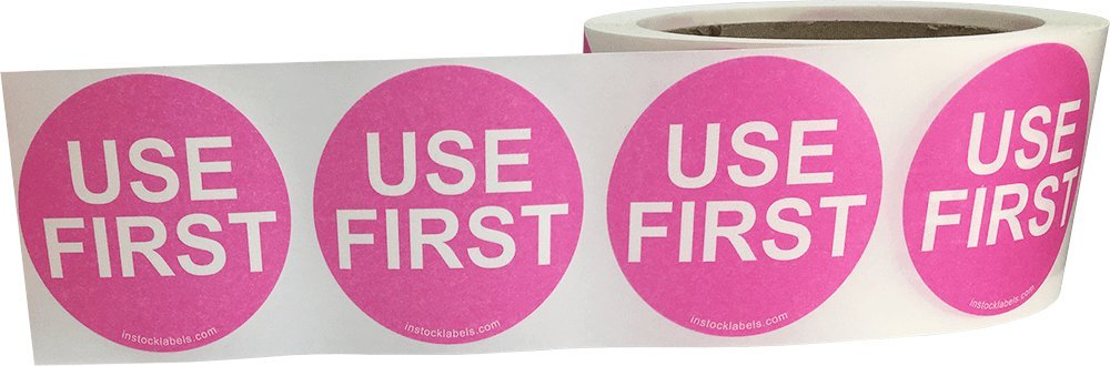 Dissolvable Use First Labels for Food Rotation Shelf Life Prep 2 Inch Round Circle Dots 500 Adhesive Stickers
