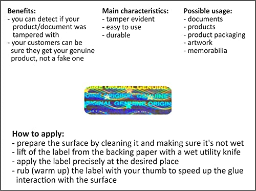 1050 pcs Tiny Security Hologram Labels, Void Warranty Stickers Tamper evident Seals Read Size! 0.47 x 0.157 inch (Very Small!)