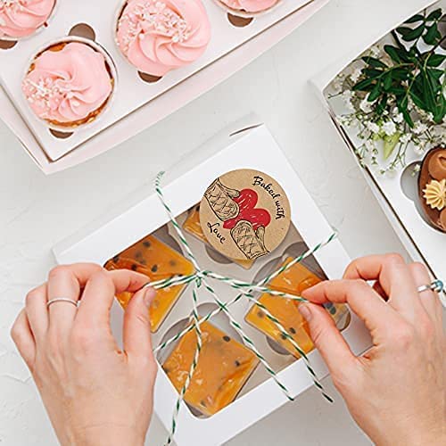 Baked with Love Labels | 500 Count | 1.5 Inch | Adhesive Baking Stickers | Bakery Bags | Candle & Soap Packaging 1 Roll