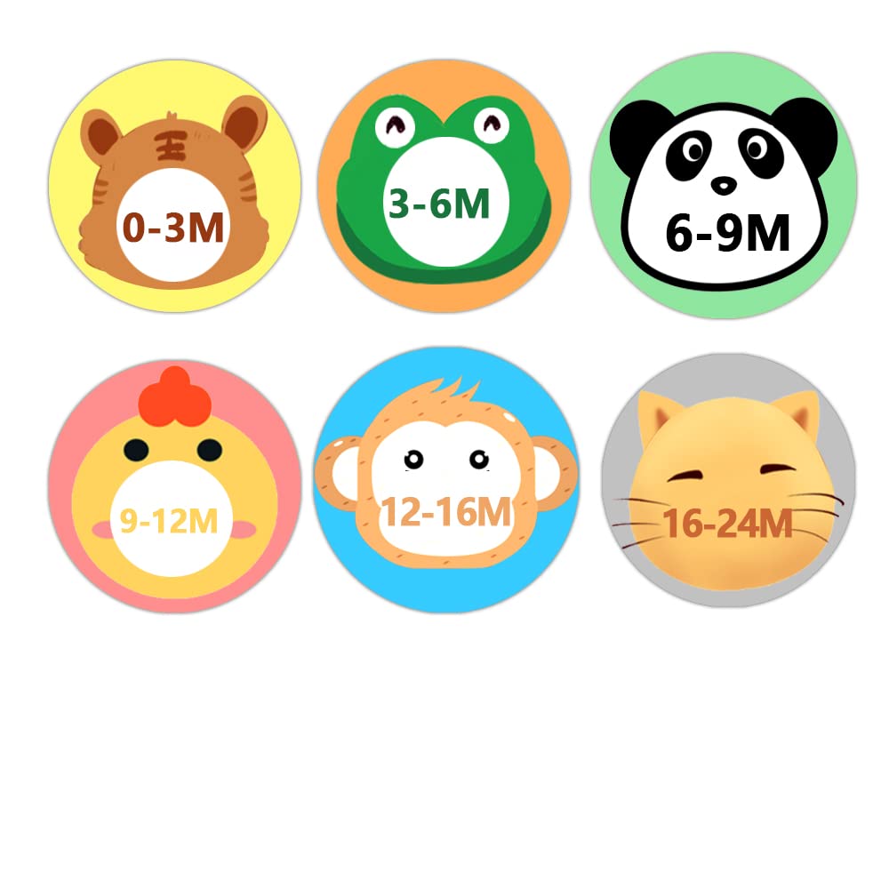 Baby Size Labels, 1 Inch 0 to 24 Month Self Adhesive Stickers for Retail Store Clothing Apparel - 600 Pcs Per Pack