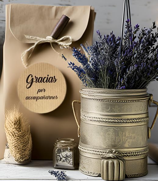 Gracias por acompañarnos Stickers, Kraft Stickers for Wedding Favors
