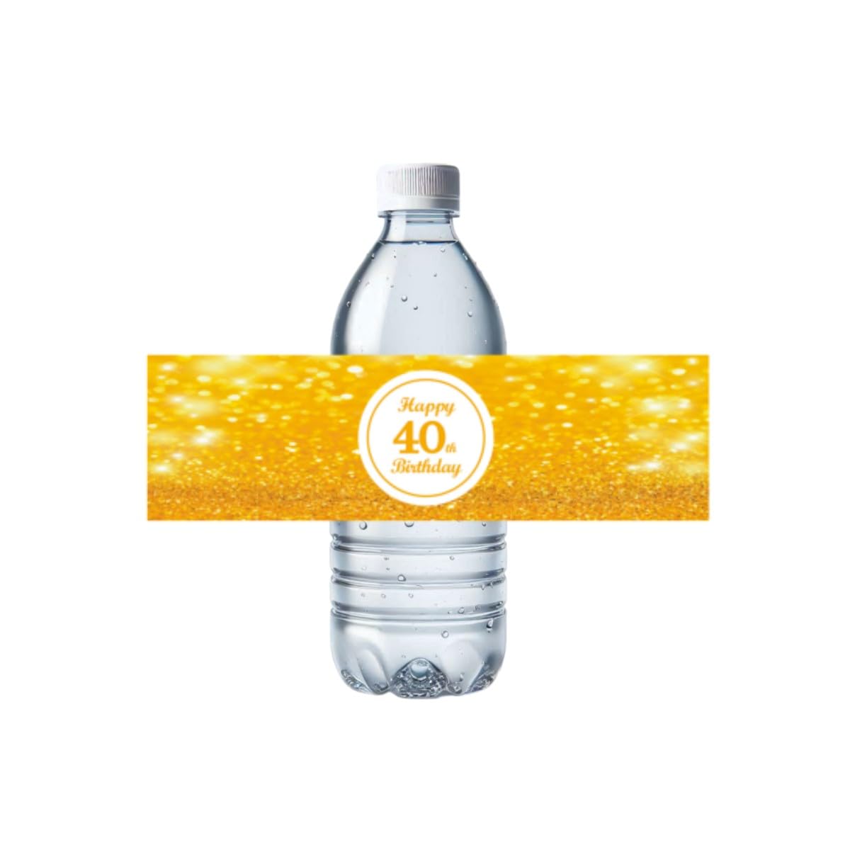 32 Pces Happy 40th Birthday Water Bottle Labels Cheer to 40 Year Old Party Bottle Stickers, Waterproof 40 th Bottle Wrap Around Stickers Forty Birthday Party Decorations, Wraparound Bottle Decor