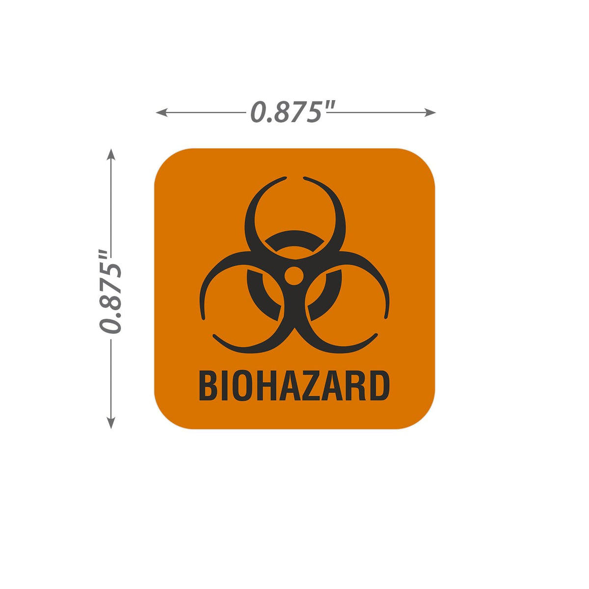 SmartSign (750-Pack) Biohazard Labels with Symbol in Dispenser Box, 0.875" x 0.875", Fluorescent Paper Labels with Permanent Adhesive - for Medical/Industrial Use, Orange/Black