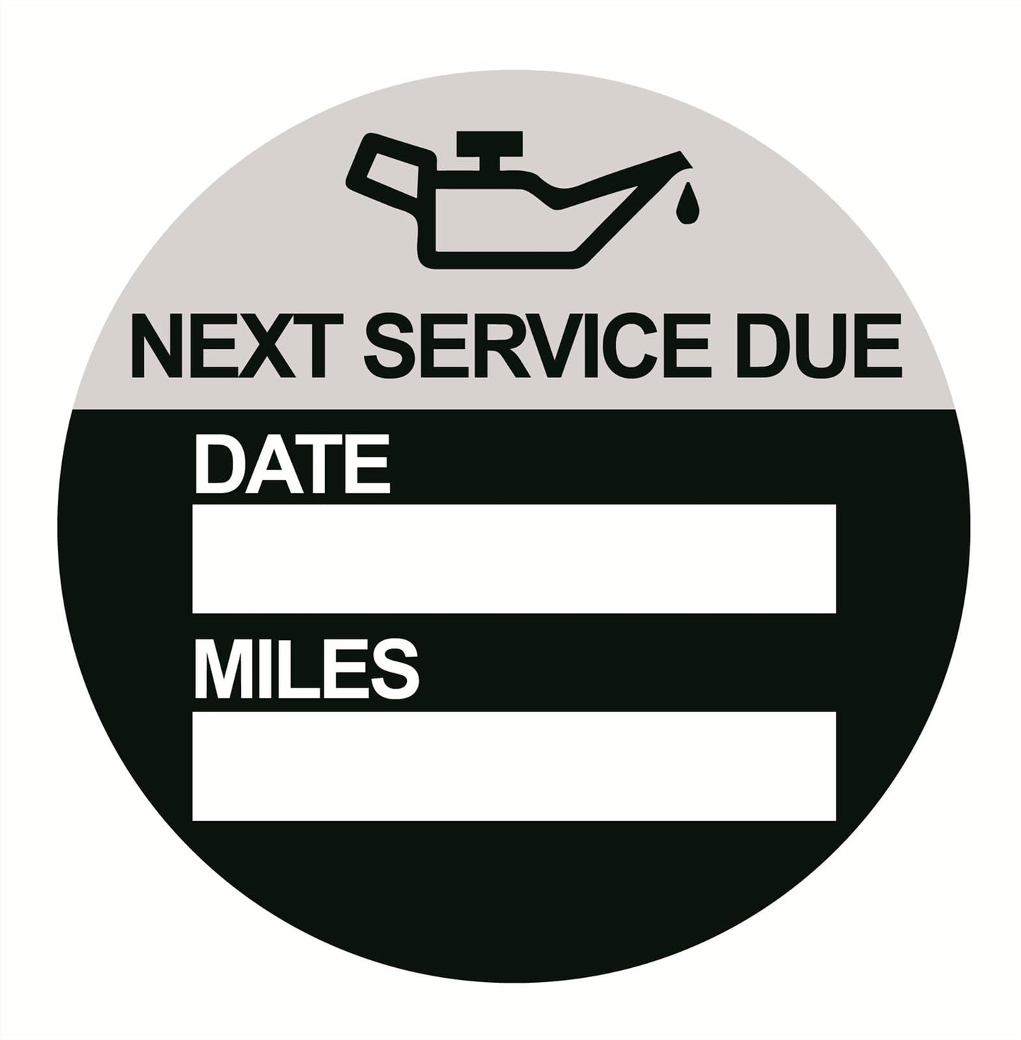 Oil Change Sticker Static Cling,MeshaKippa 2inch 60pcs Round Black Oil Change Sticker Reminder Service Sticker,Static Cling Car Windshield Sticker