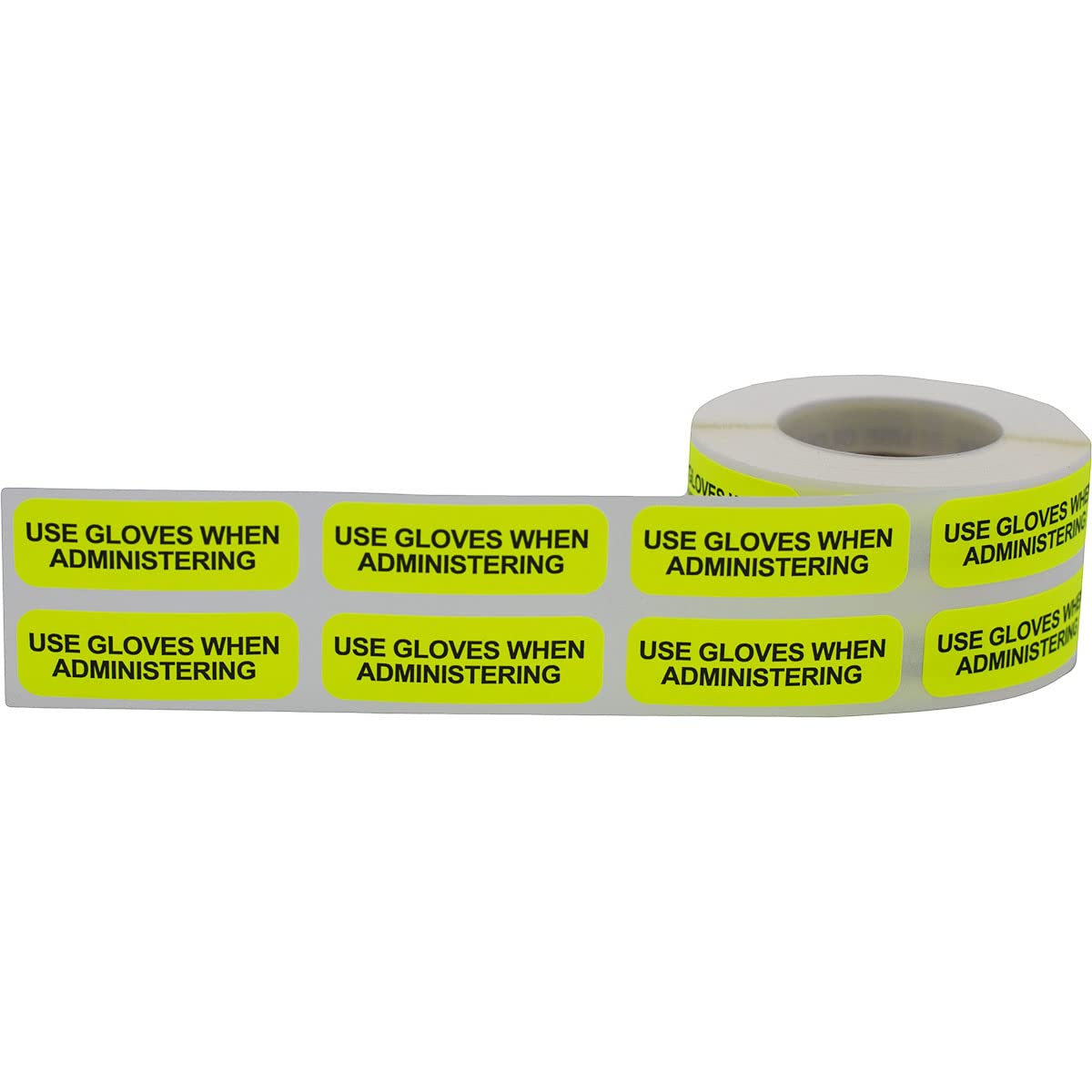 Use Gloves When Administering Veterinary Medical Healthcare Labels .5 x 1.5 Inch 500 Total Stickers 0.5 x 1.5 Inch