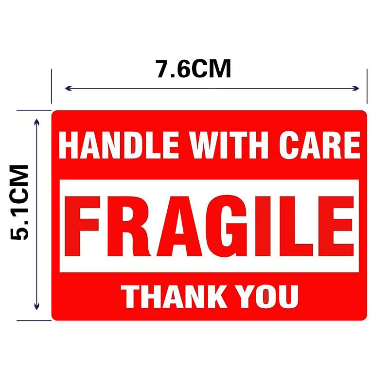 2" x 3" Fragile Stickers Handel with Care Warning Labels 500pcs Packing Shipping Labels