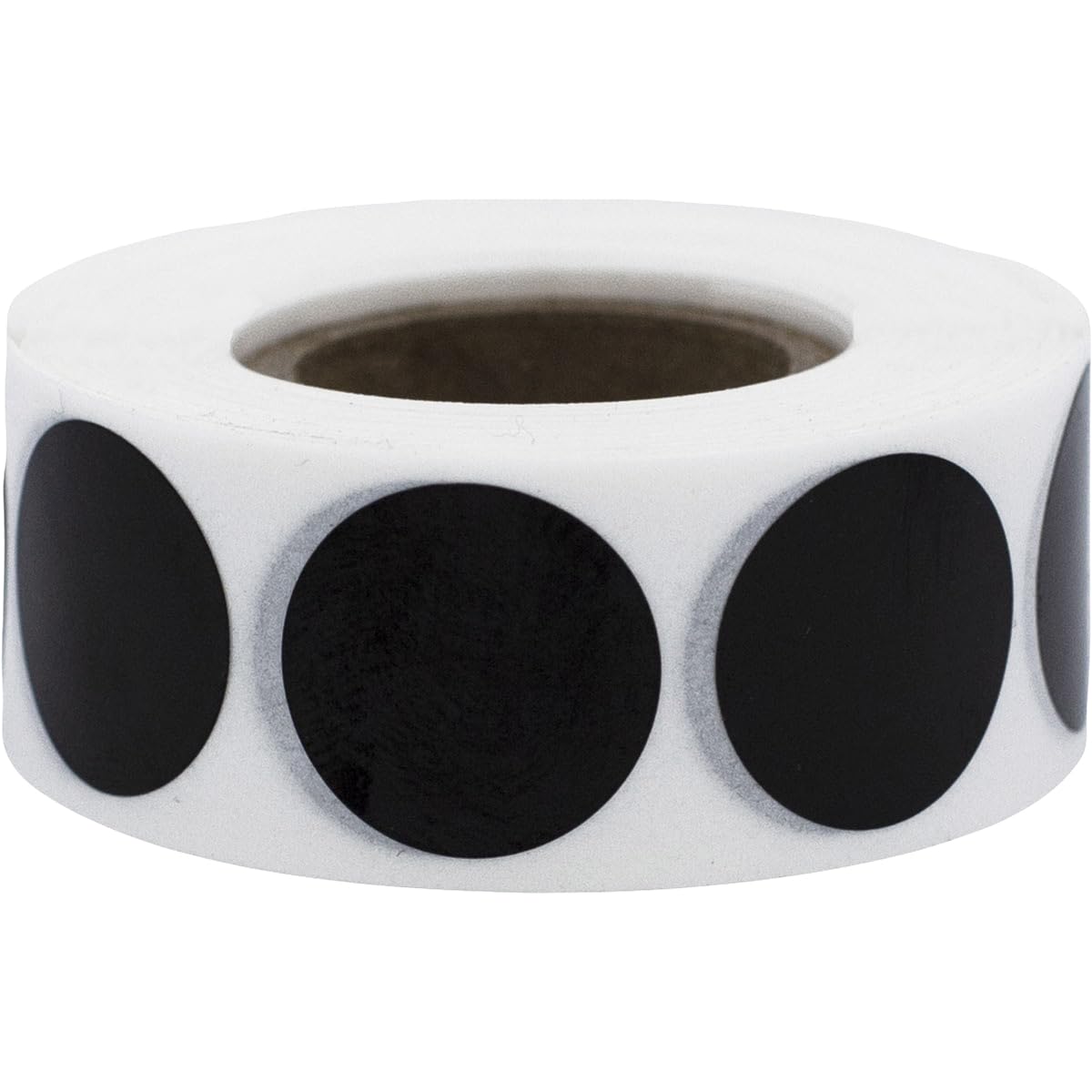 Black Semi-Gloss Round Stickers, 3/4" Inch, 500 Labels per Roll - Perfect for Color Coding, Inventory Management, and Custom Projects in Offices, Schools, and Homes Black