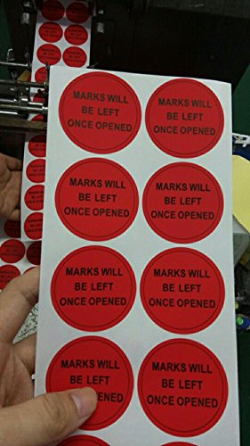 Evident Security Stickers,2"x 2" Round TOOFUN Safety Prevent Opened Labels "Marks Will Be Left Once Opened" Label (10 Sheets, 100 Labels/Red Color) 2"x 2" Round Mark Labels 100pcs