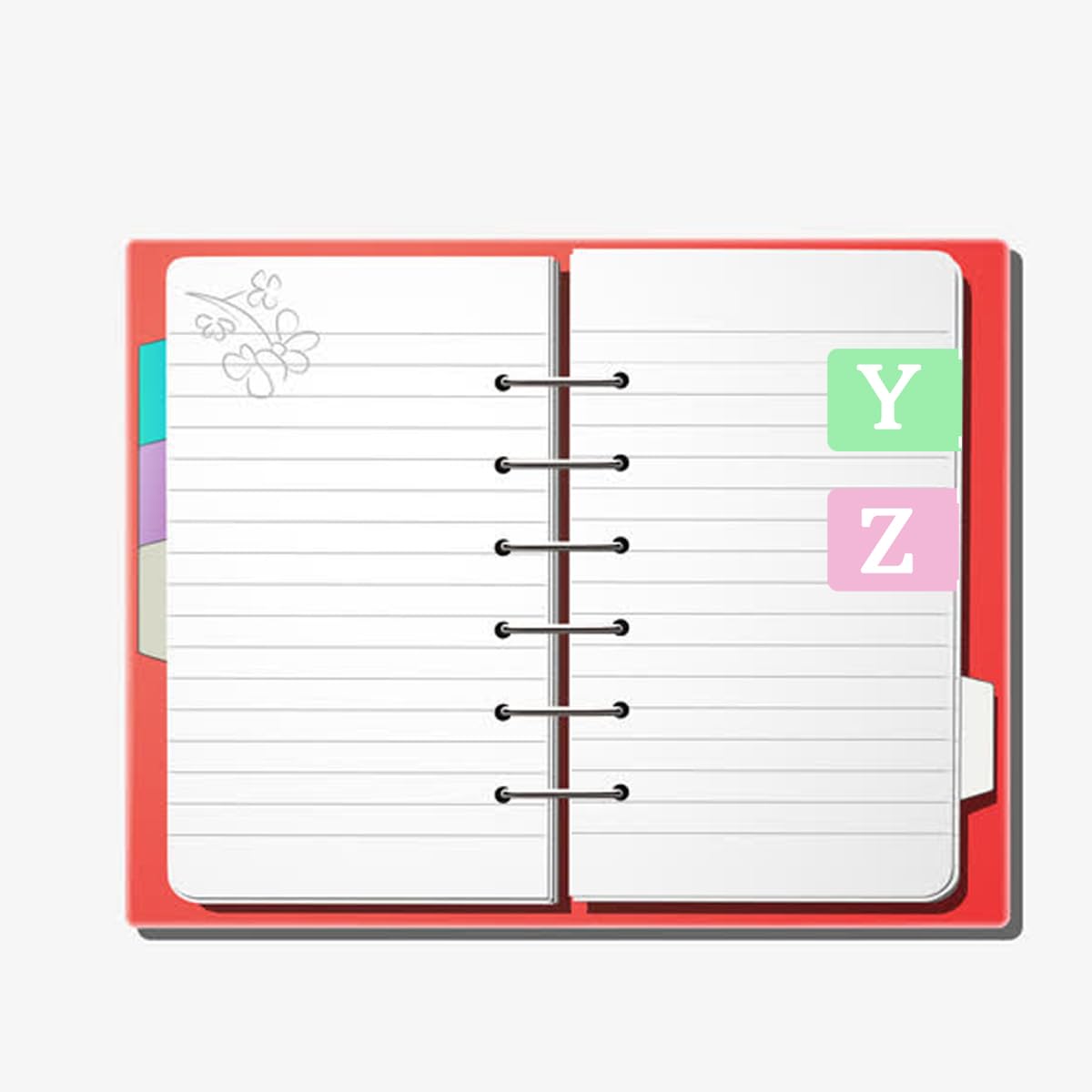 Alphabet A to Z 26 Letters Index File Folder Labels, 1.5x1 Inch Multicolor Tabs Color Coded A-Z, 560 Pcs