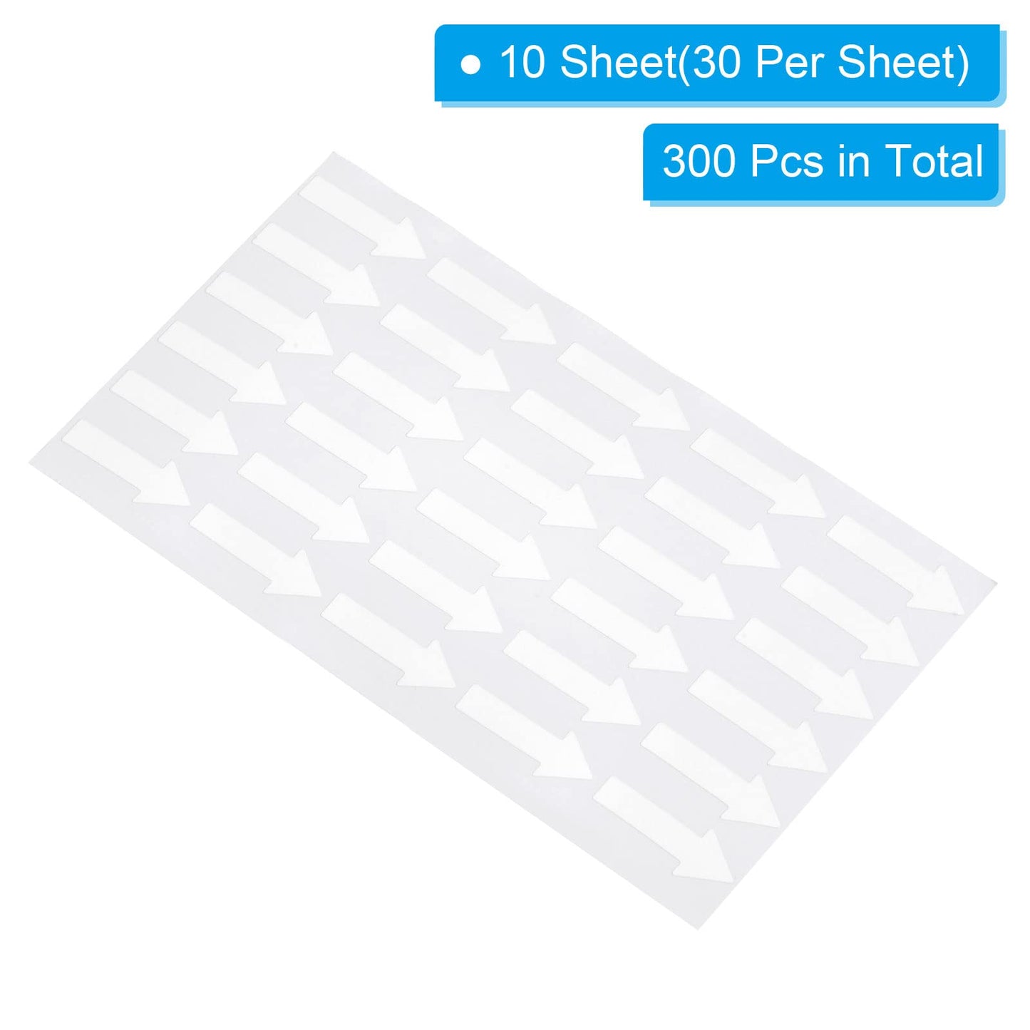 PATIKIL Small Arrow Sticker Label 1.2x0.4, 300 Pcs Adhesive Color Coding Sign Decal for Gas Flow Direction Inspection Defect Marking, White
