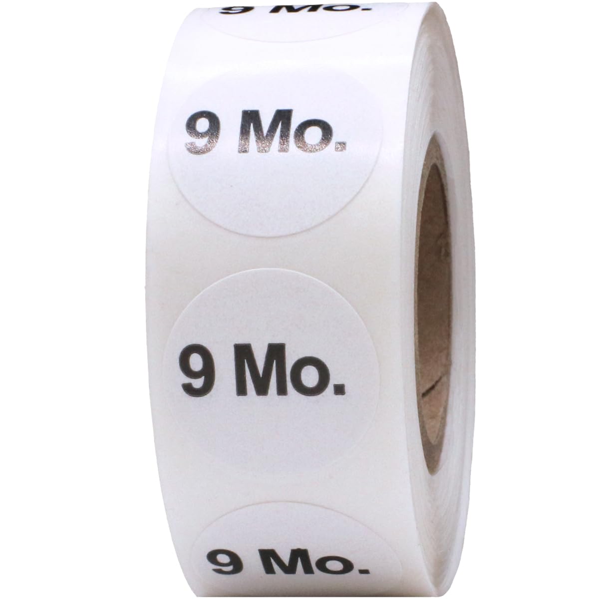 White Circle 9 Months Clothing Size Stickers for Retail Apparel 0.75 Inch 500 Total Adhesive Labels