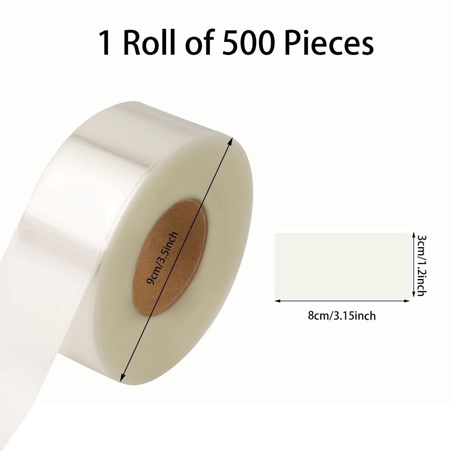 500 PCS Clear Labels Clear Stickers Label Protectors for Protecting Barcodes, Books, Numbers Waterproof Labels for Laboratory, Library, Office, Supermarket (3.15×1.2inch) 3.15×1.2inch