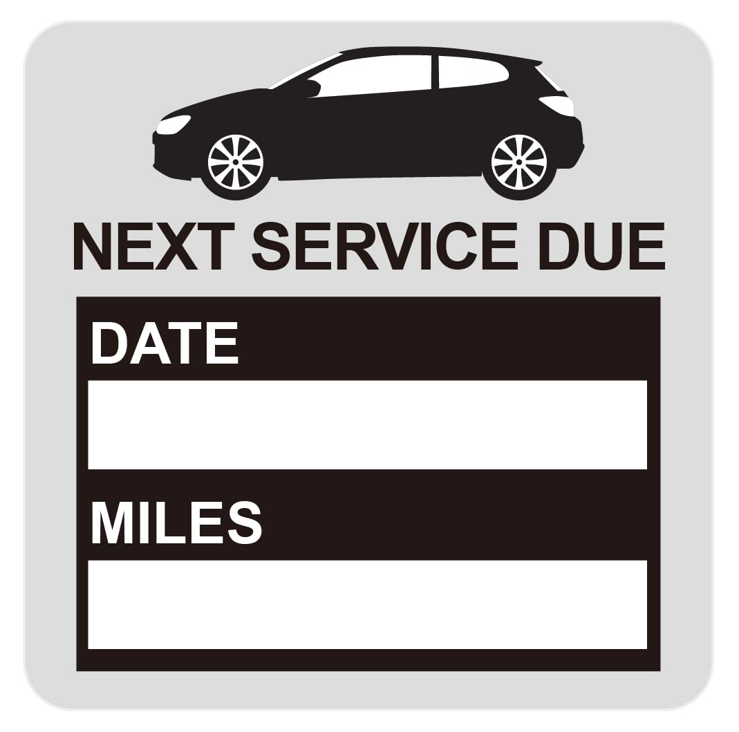 Oil Change Stickers Static Cling,2 inch 60pcs Square Next Service Due Sticker Static Cling