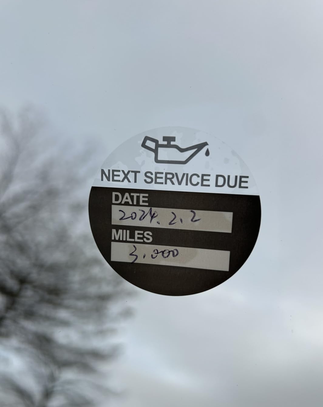 Oil Change Sticker Static Cling,MeshaKippa 2inch 60pcs Round Black Oil Change Sticker Reminder Service Sticker,Static Cling Car Windshield Sticker