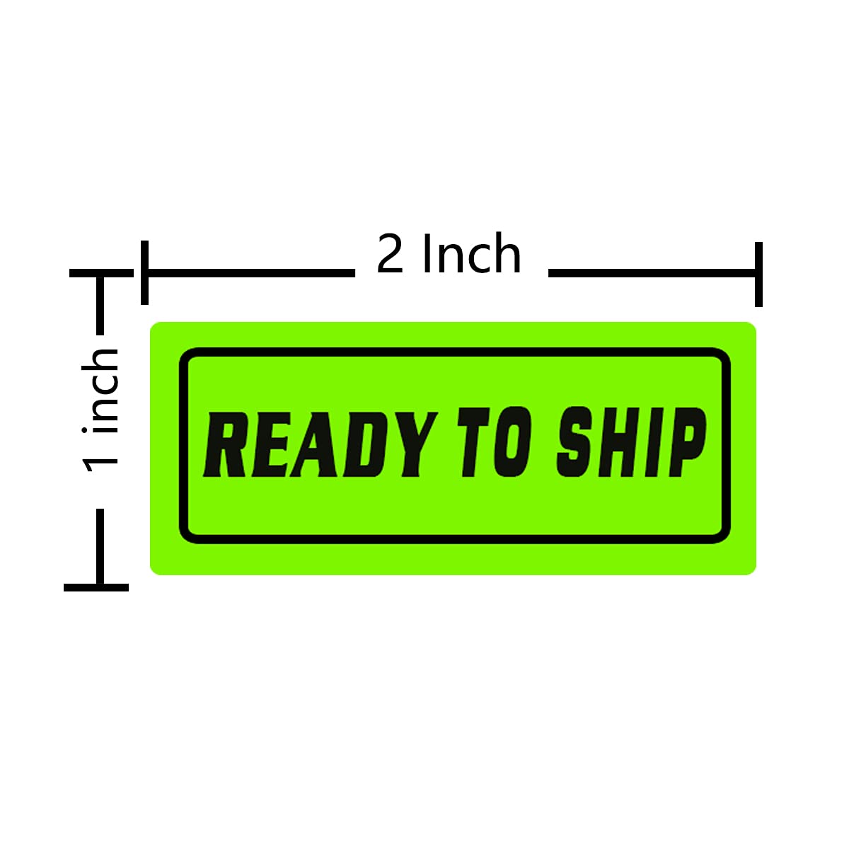 Ready to Ship Green Fluorescent Shipping Label Stickers for Packing Mailing,1x2Inches,500Pcs.